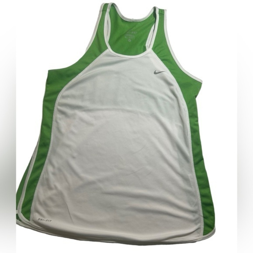 Nike Womens Dri-fit Racerback Green White Tank Top Medium
